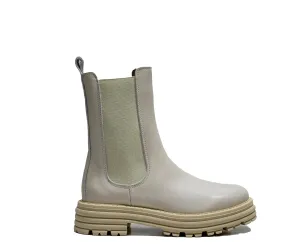 Roberto Serpentini Women's Leather Pale Grey Pull On Boots Beatles 30% OFF