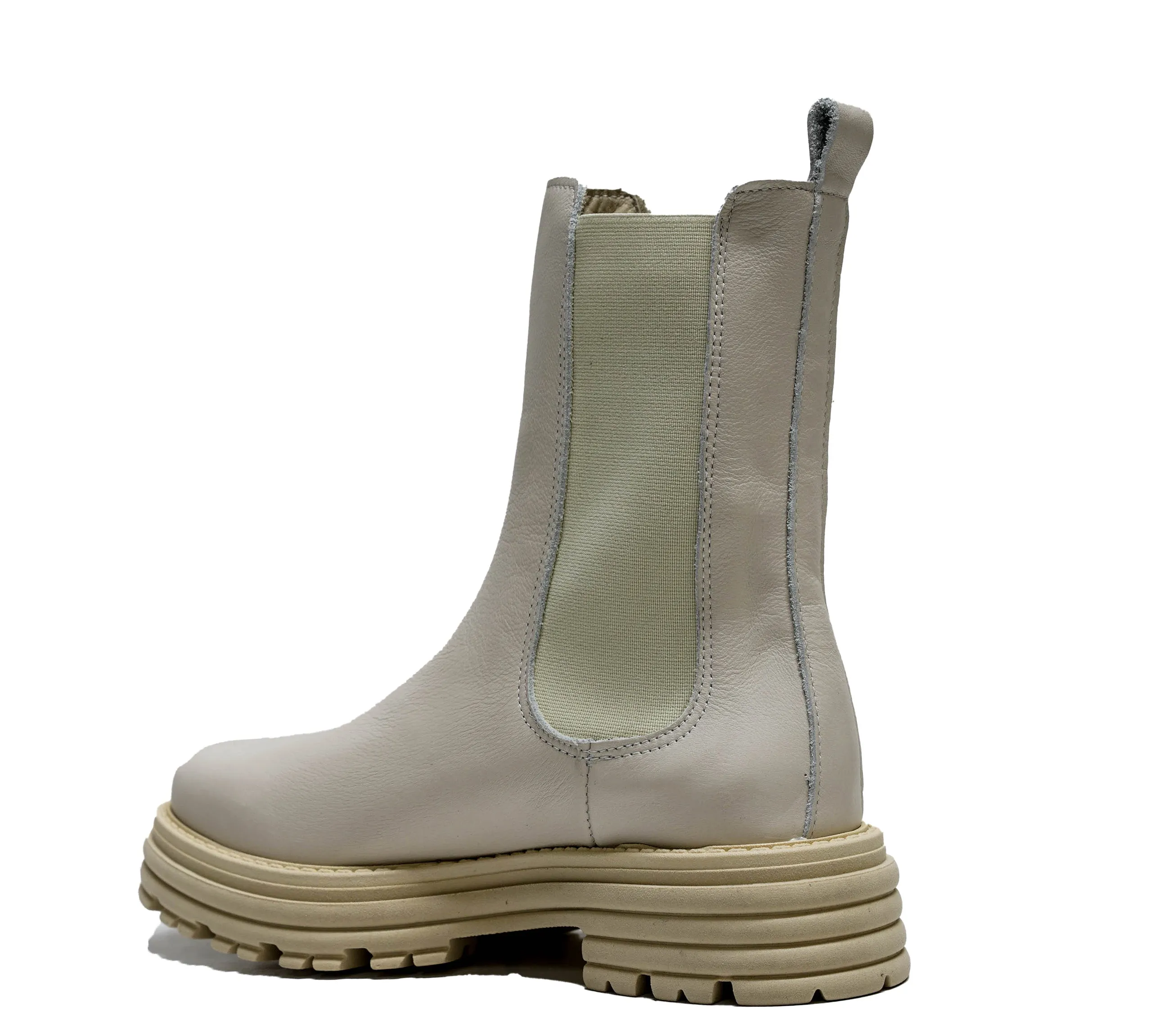 Roberto Serpentini Women's Leather Pale Grey Pull On Boots Beatles 30% OFF