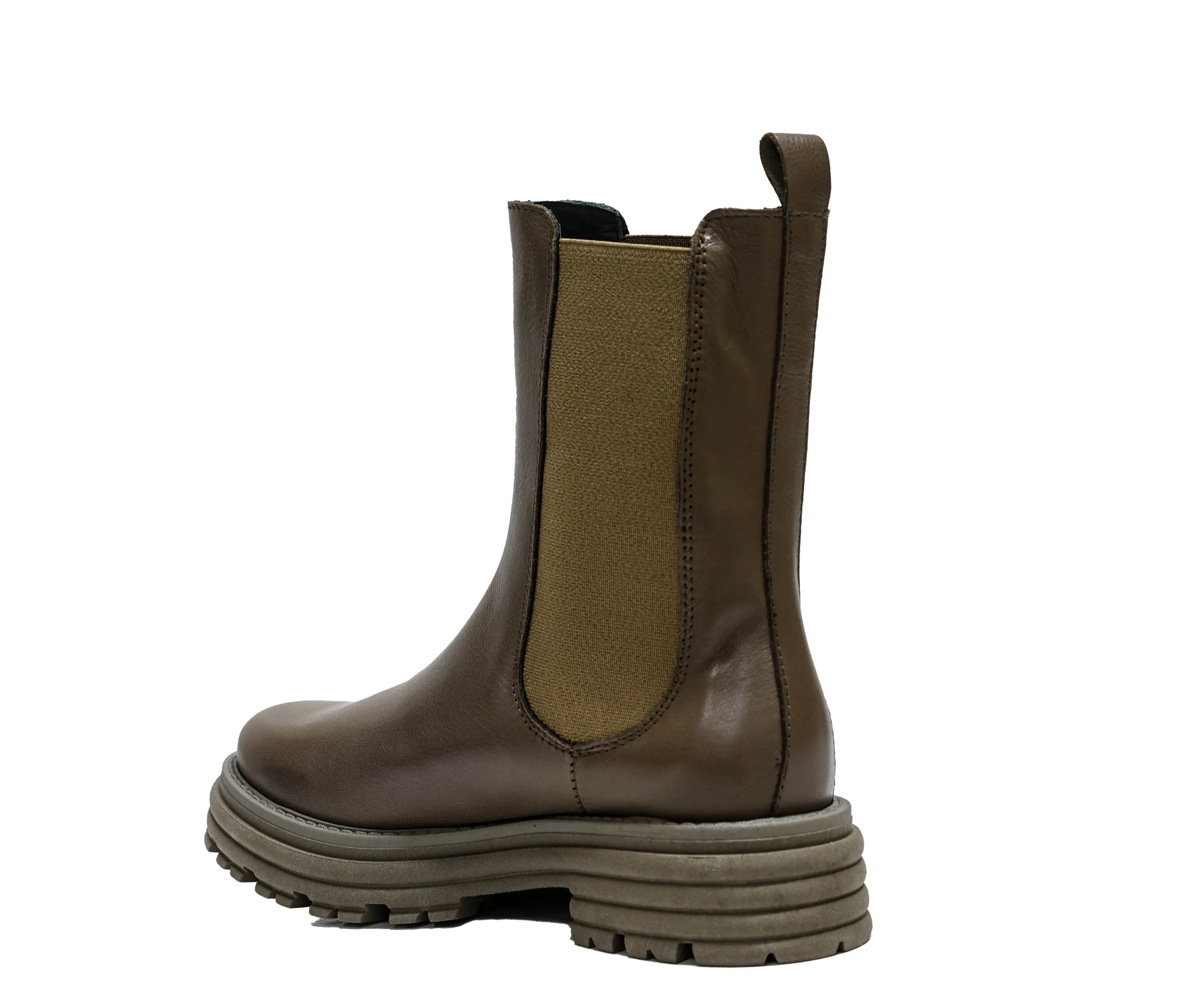 Roberto Serpentini Women's Leather Taupe Pull On Boots Beatles 30% OFF