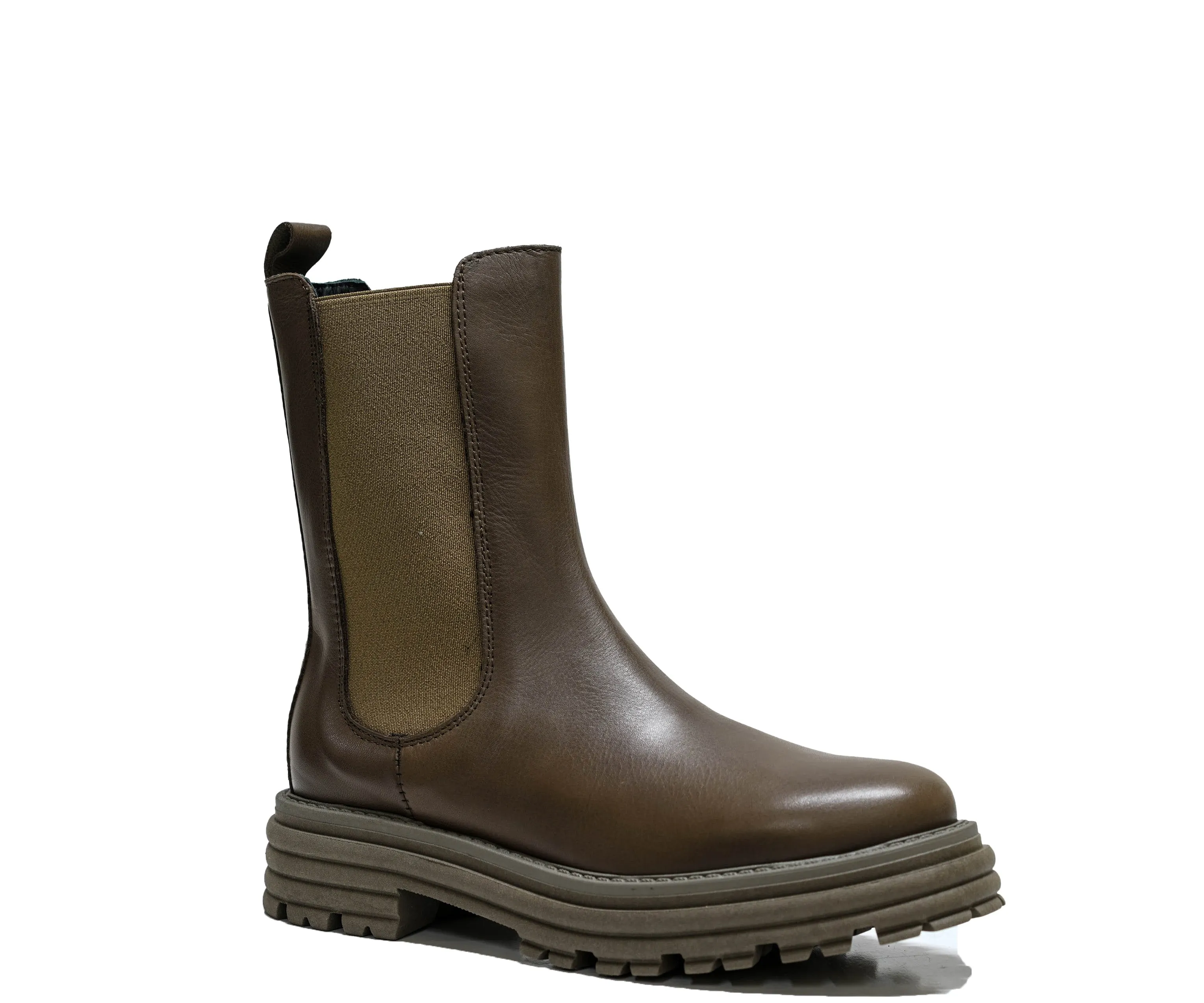 Roberto Serpentini Women's Leather Taupe Pull On Boots Beatles 30% OFF
