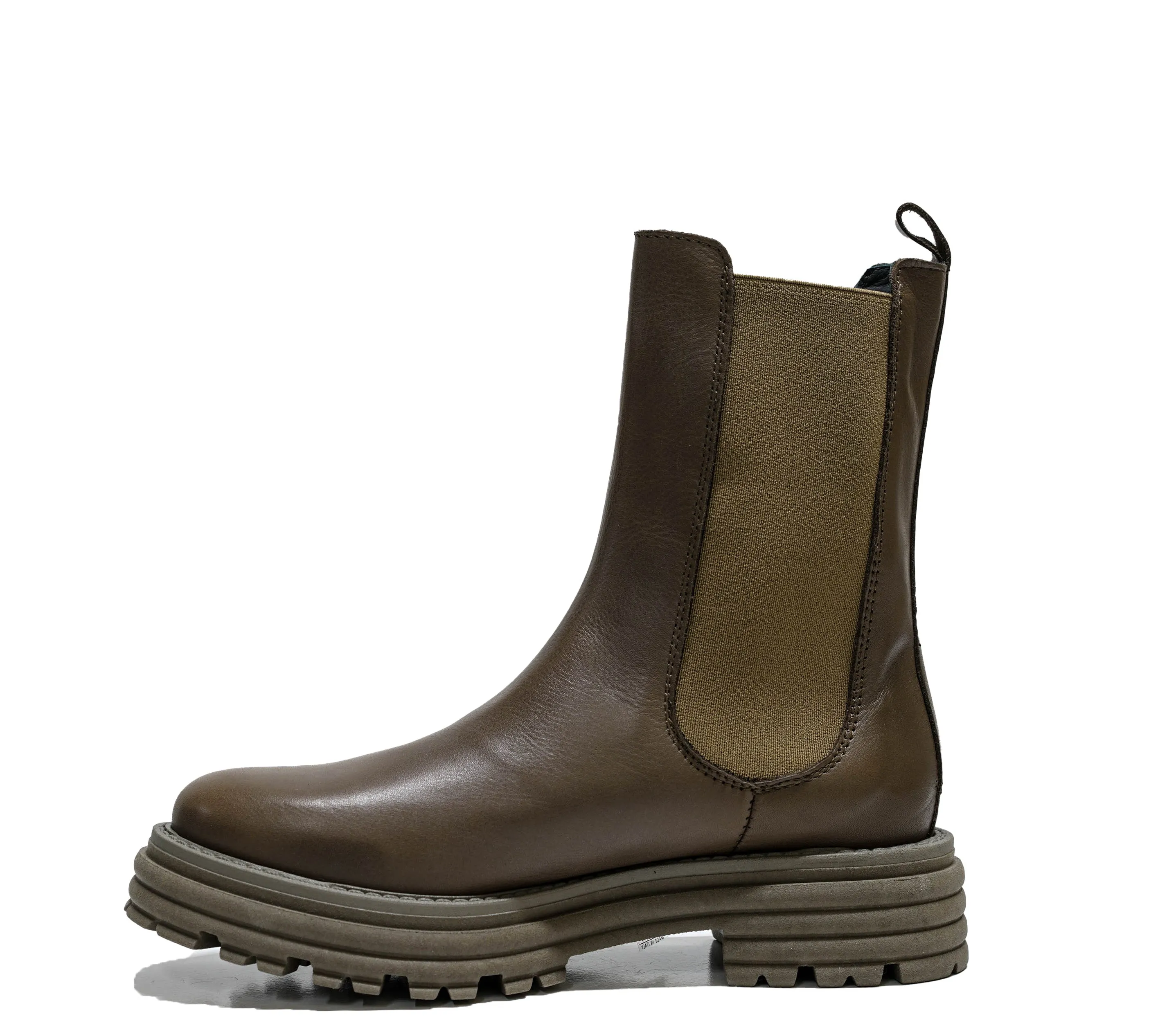Roberto Serpentini Women's Leather Taupe Pull On Boots Beatles 30% OFF