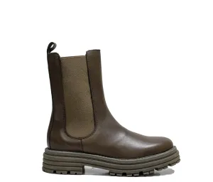Roberto Serpentini Women's Leather Taupe Pull On Boots Beatles 30% OFF