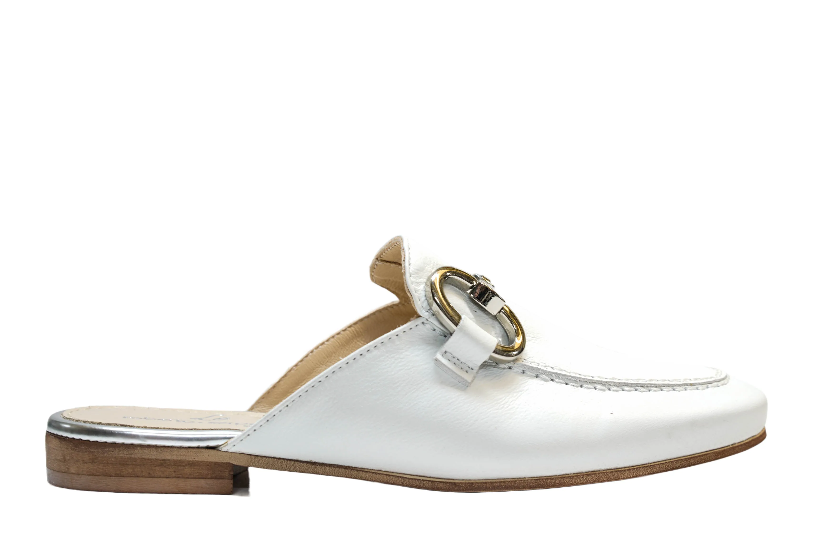 Roberto Serpentini Women’s White Chain Leather Mule 1097