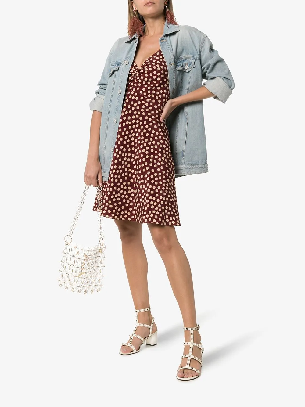 Rockstud leather sandals