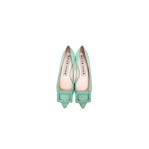 Roger Vivier Green Leather Flats-NEW