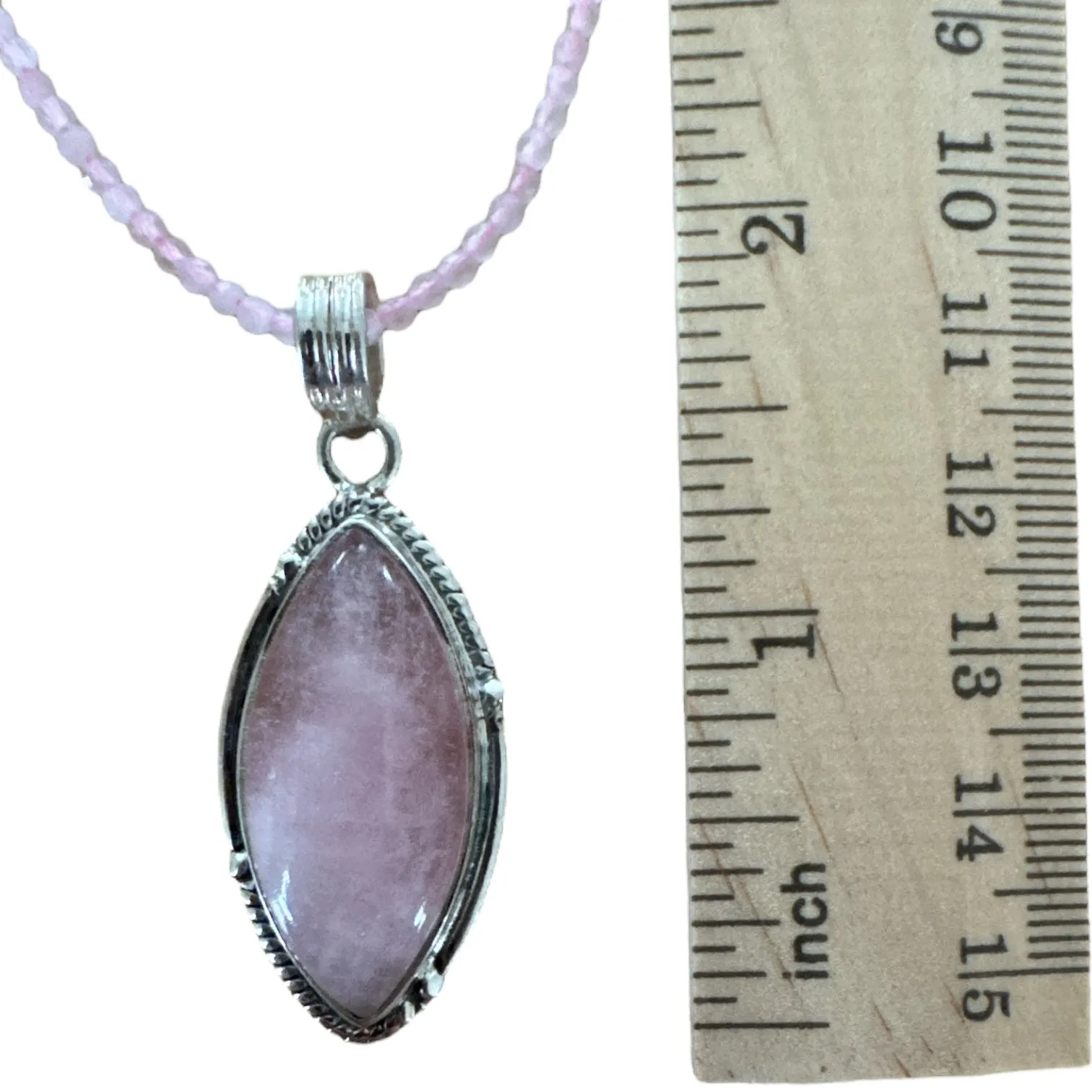 Rose Quartz Solid 925 Sterling Silver Pendant Necklace