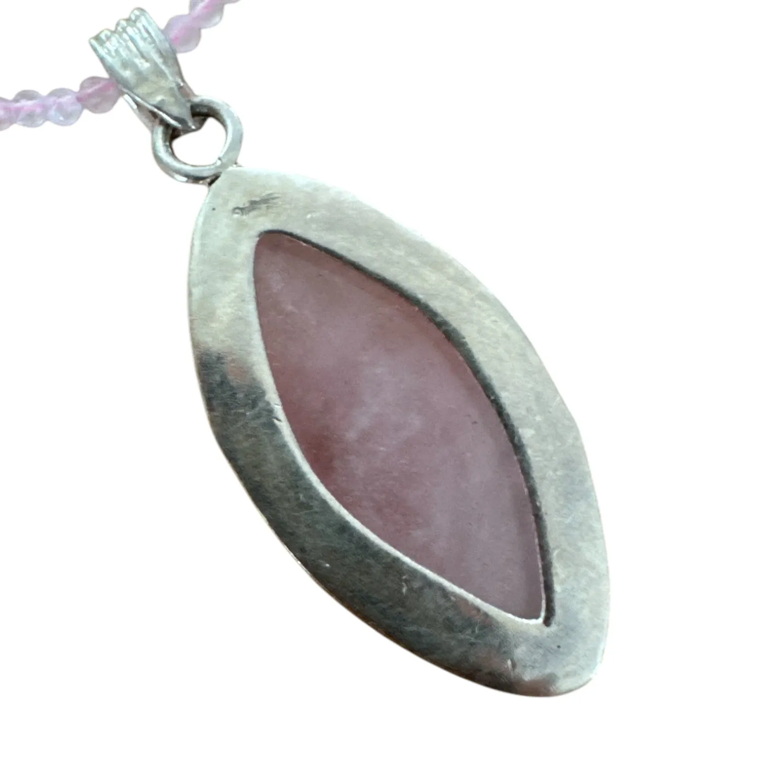Rose Quartz Solid 925 Sterling Silver Pendant Necklace