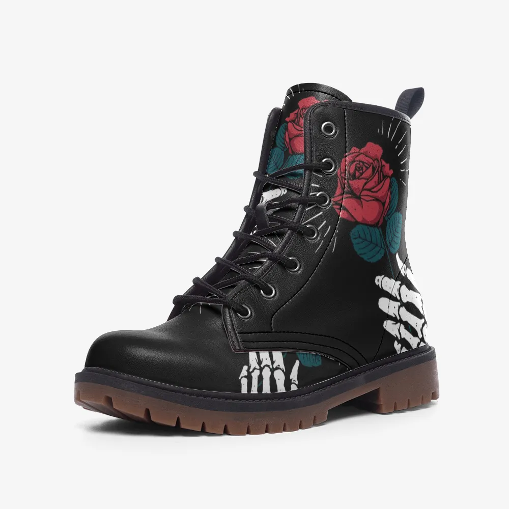 Rose Skull Casual Leather Lightweight boots MT
