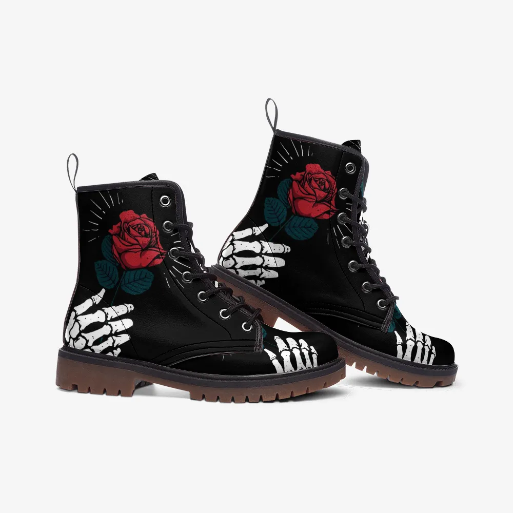 Rose Skull Casual Leather Lightweight boots MT
