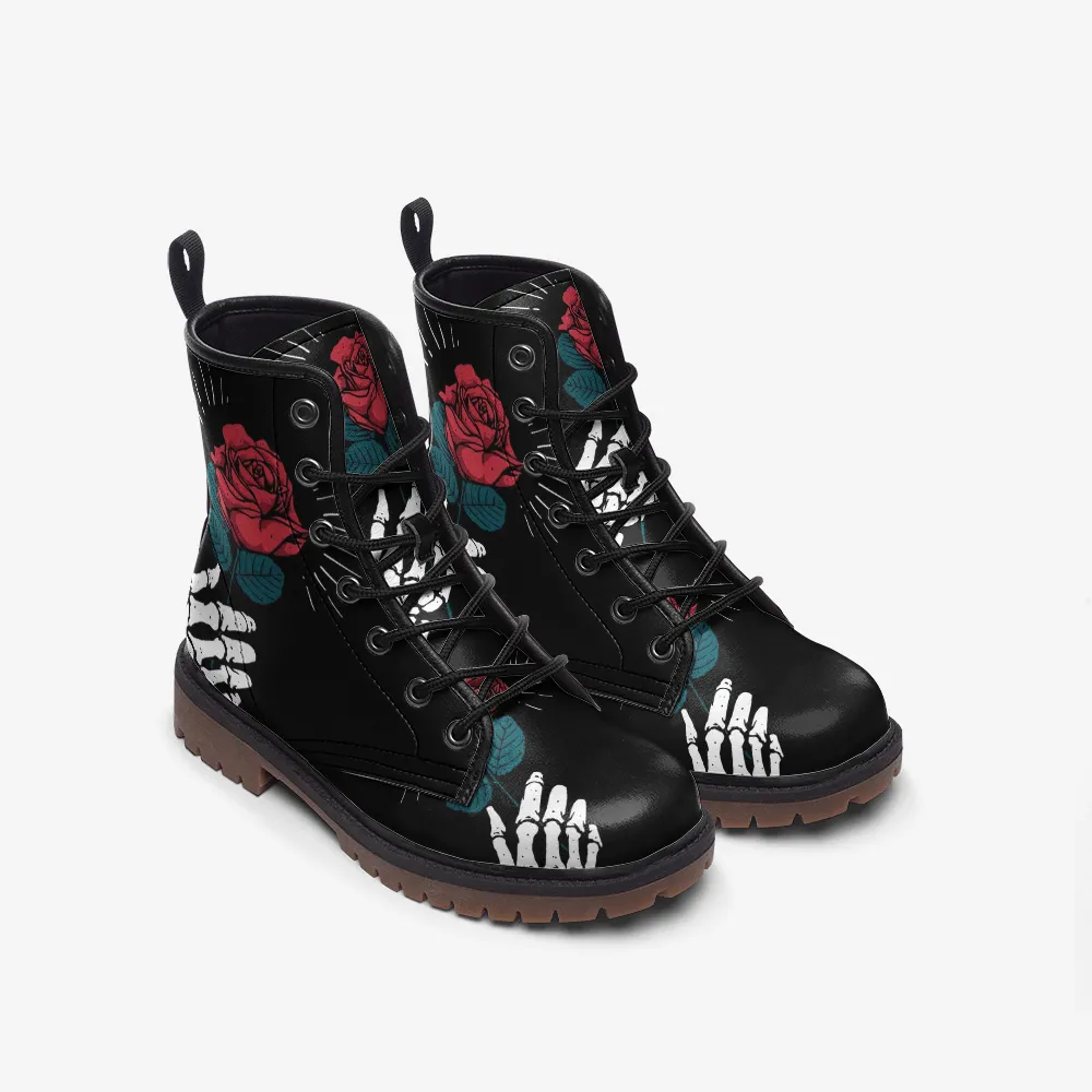 Rose Skull Casual Leather Lightweight boots MT