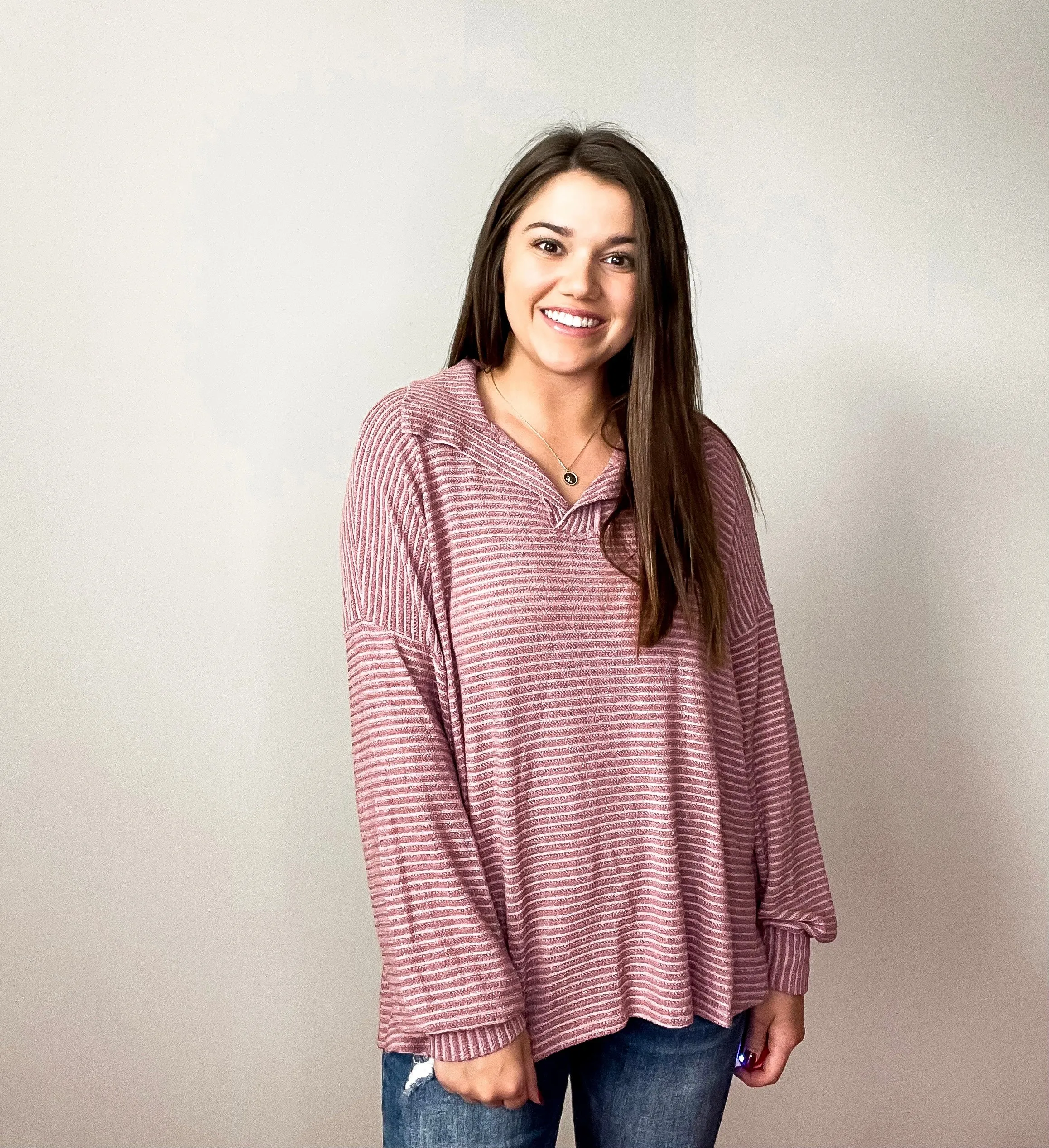 Rosy Ribbed Top