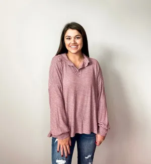 Rosy Ribbed Top