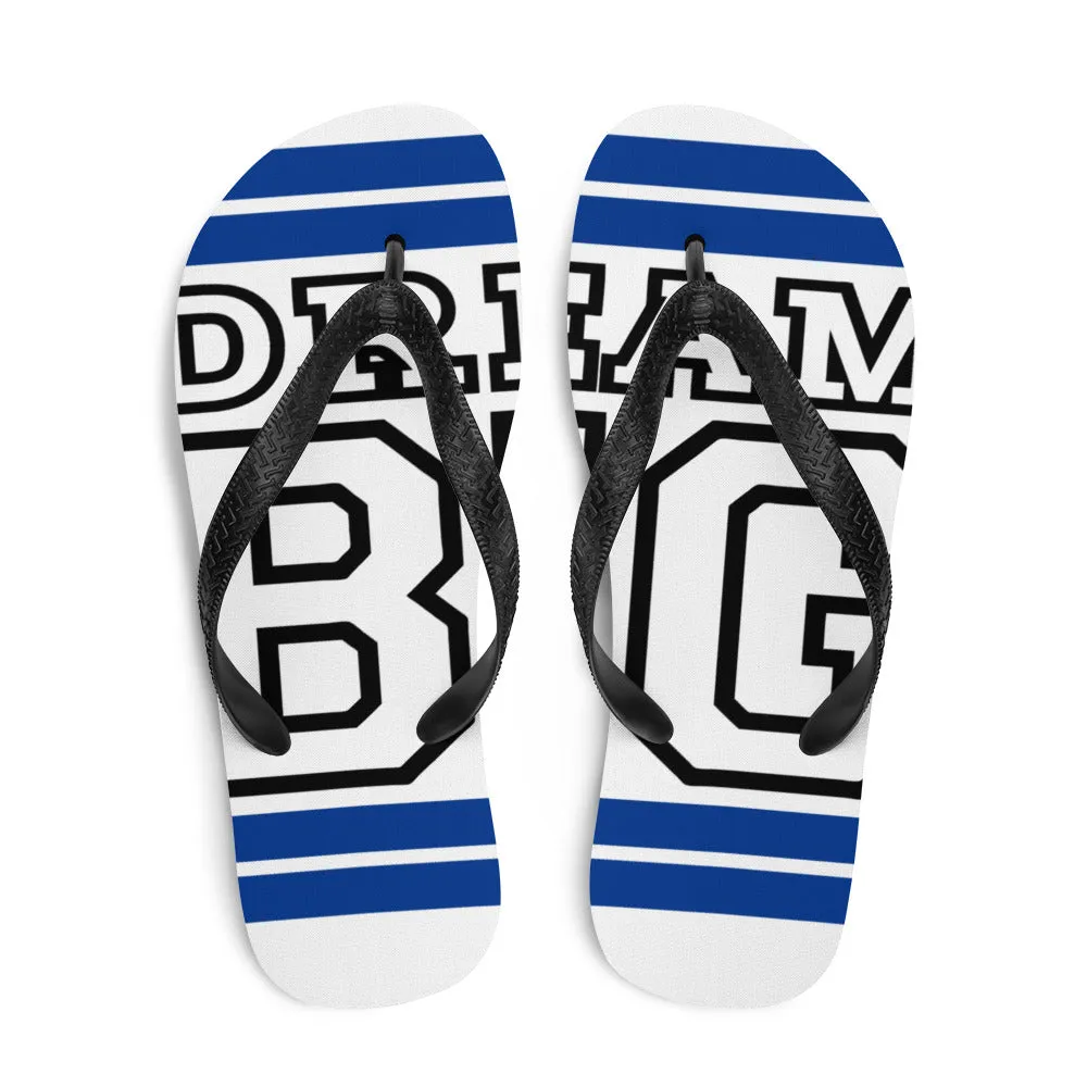 Royal Blue and Black Dream Big Flip-Flops