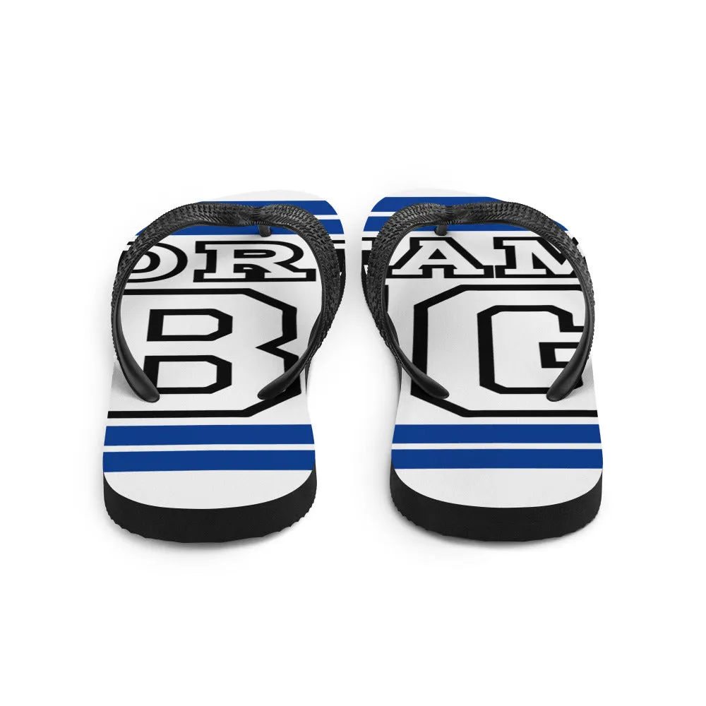 Royal Blue and Black Dream Big Flip-Flops