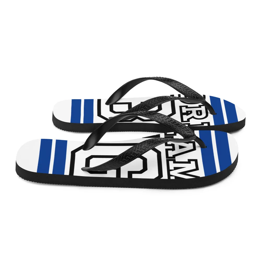 Royal Blue and Black Dream Big Flip-Flops