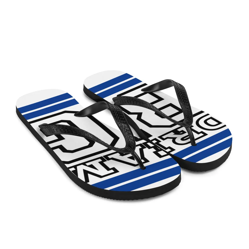 Royal Blue and Black Dream Big Flip-Flops