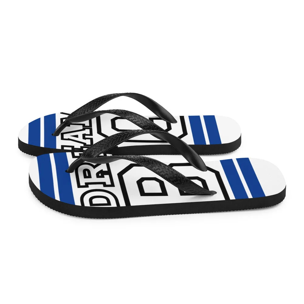 Royal Blue and Black Dream Big Flip-Flops