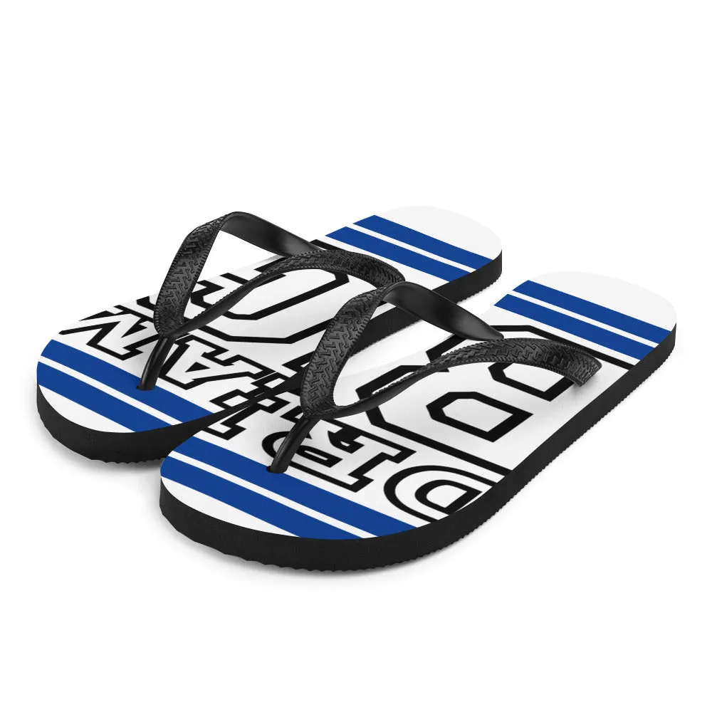 Royal Blue and Black Dream Big Flip-Flops