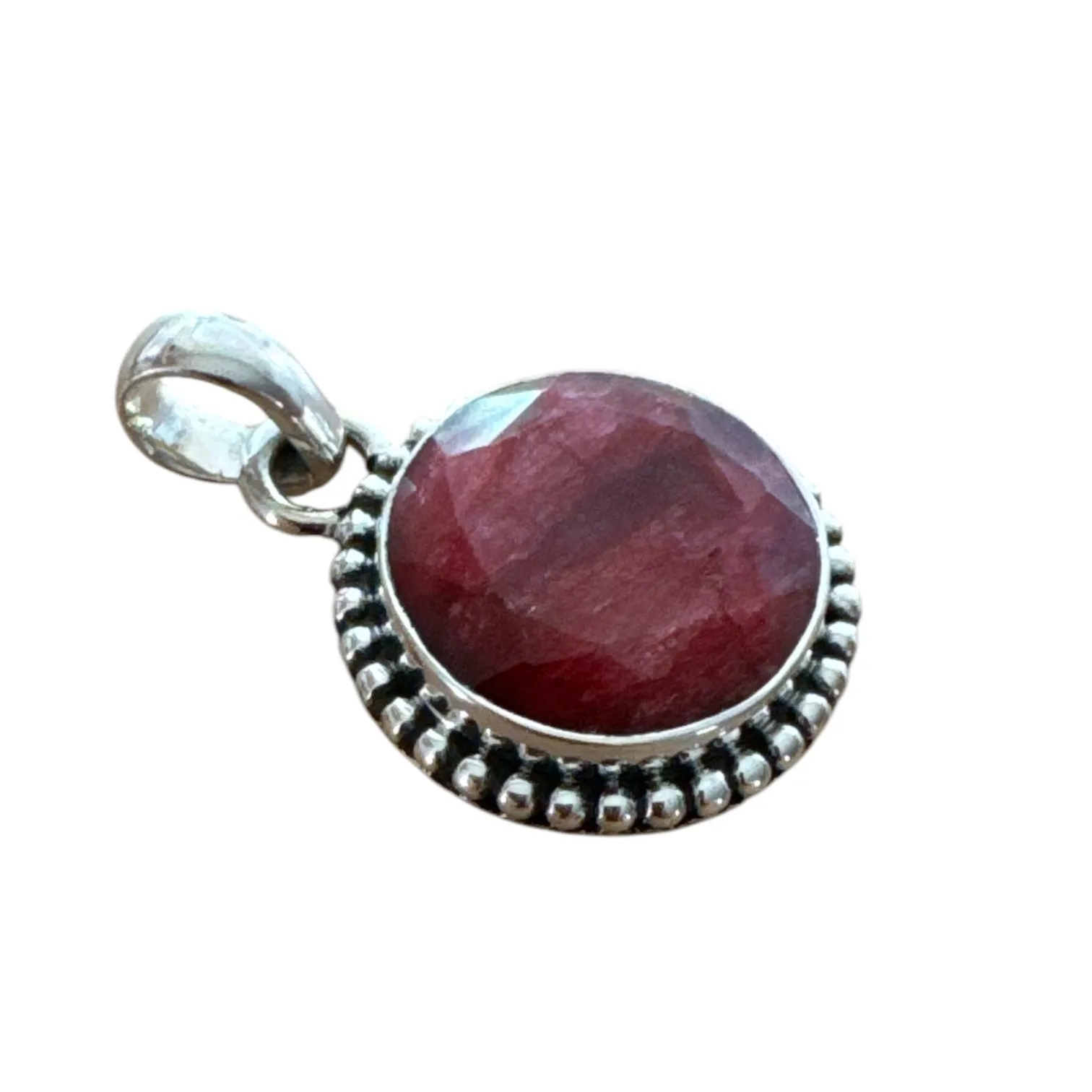 Ruby Solid 925 Sterling Silver Pendant