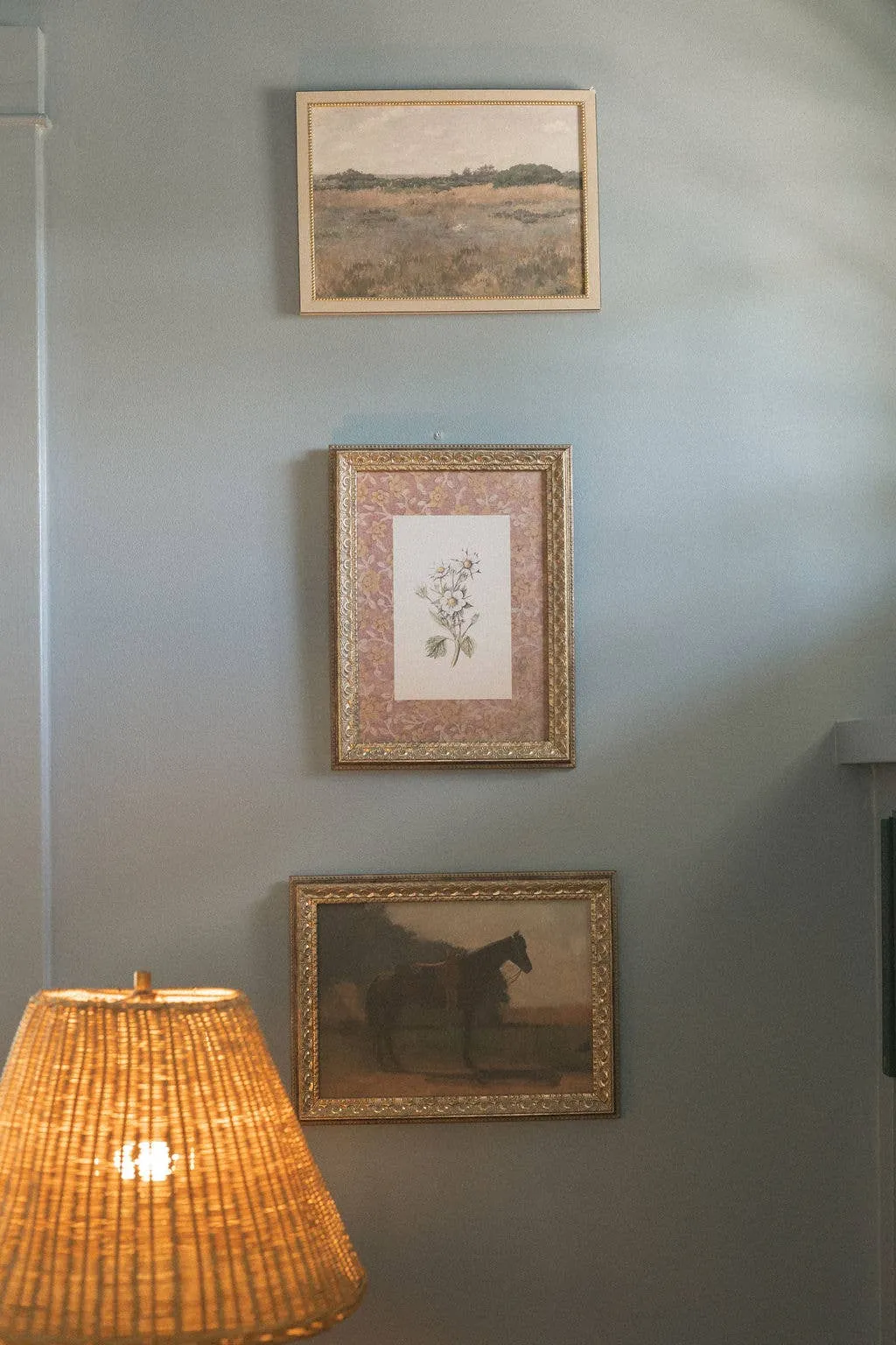 Saddled Horse Framed Antique Art