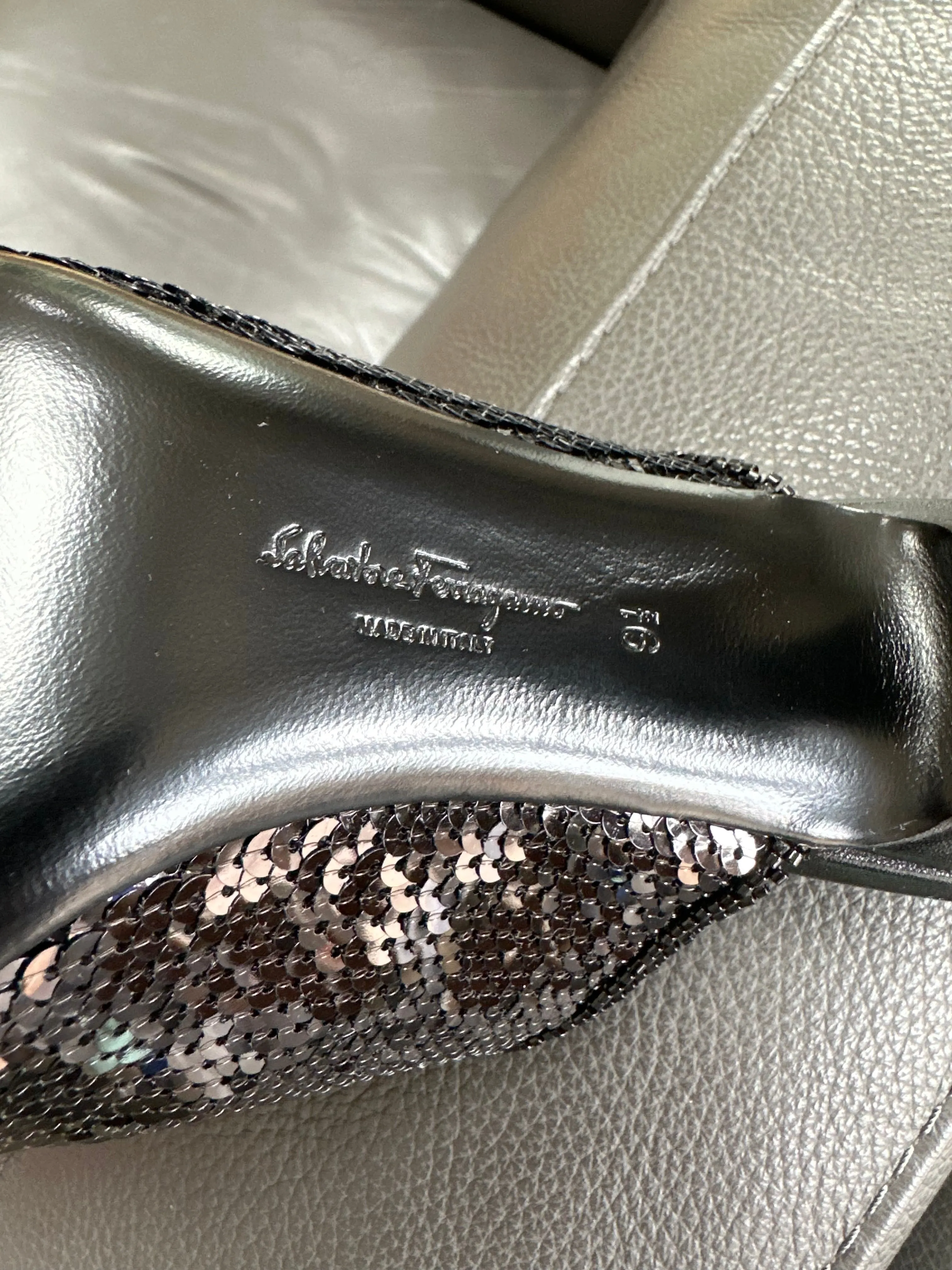Salvatore Ferragamo Janine Sequin Leather Sandals