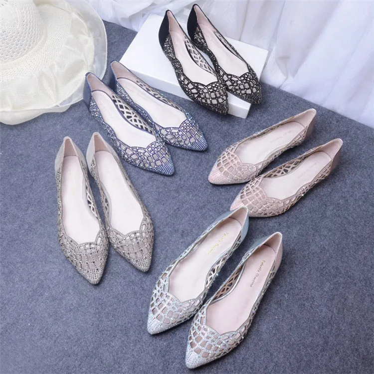 sandal women fashional designer genuine leather diamond shiny sandal shoes lady summer flats retro dicty confirtable shoes
