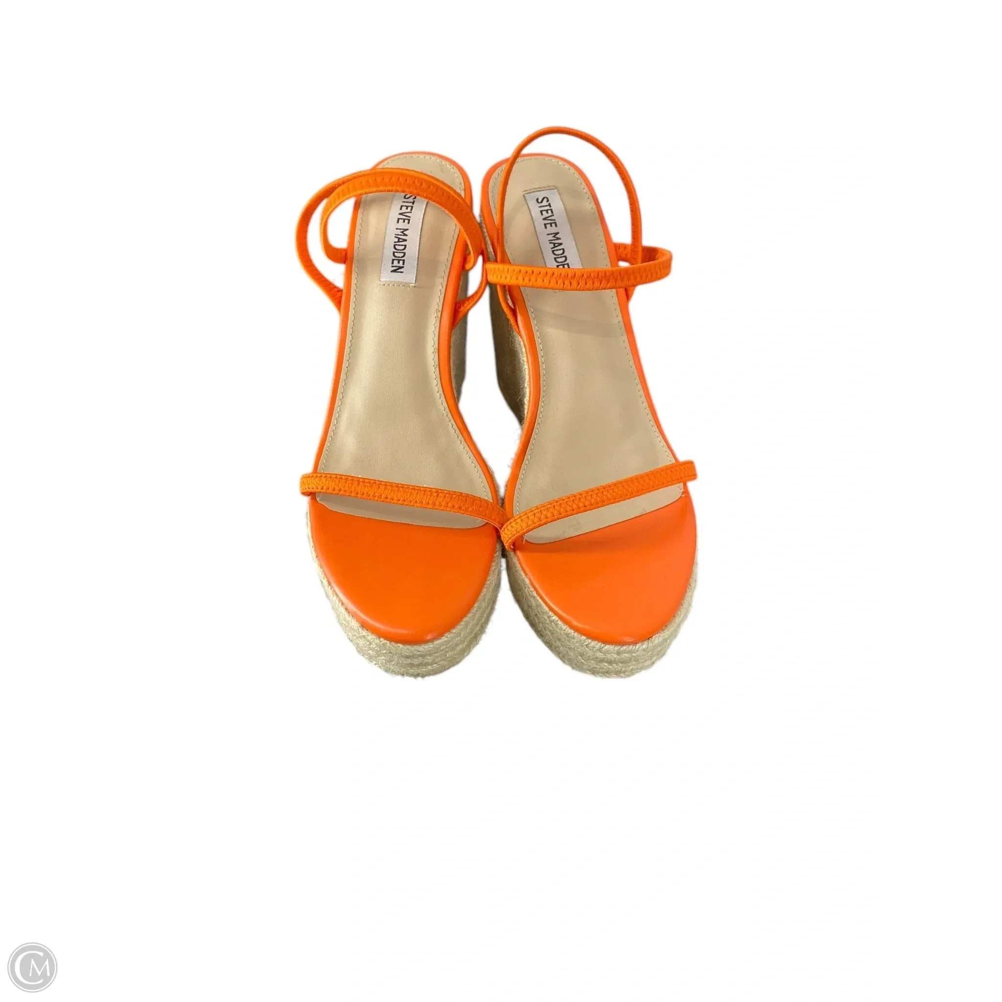 Sandals Heels Wedge By Steve Madden In Orange, Size: 8.5