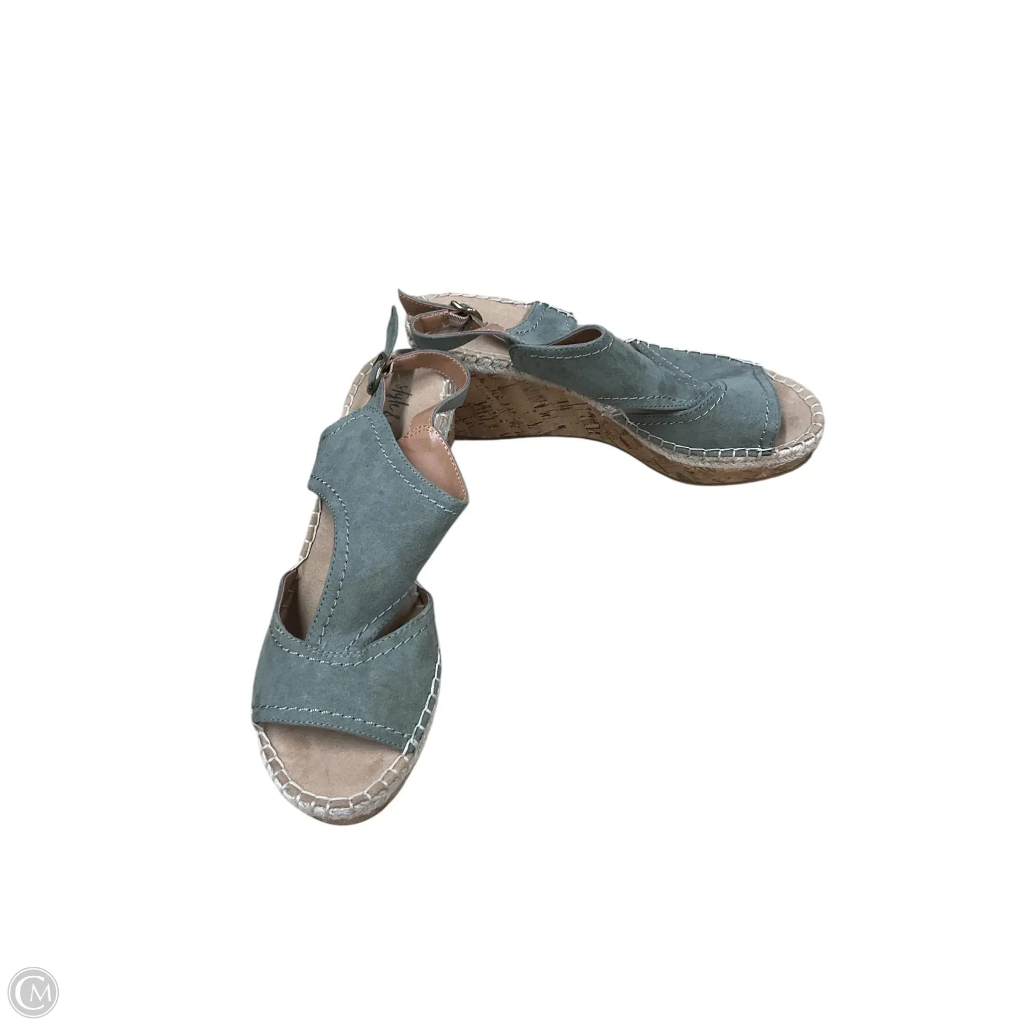 Sandals Heels Wedge By Style And Company In Green, Size: 7.5