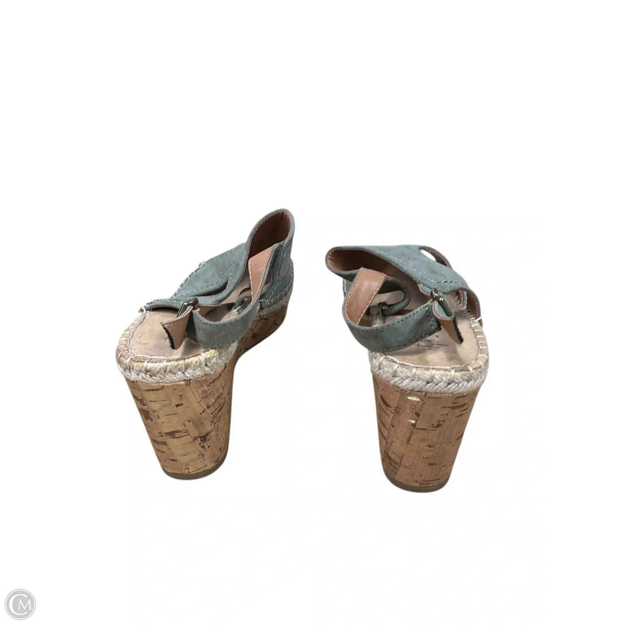 Sandals Heels Wedge By Style And Company In Green, Size: 7.5