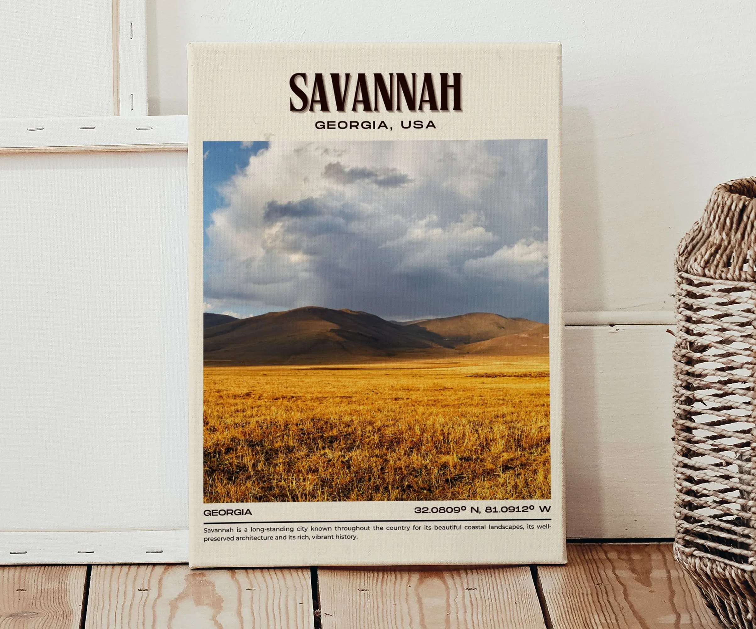 Savannah Vintage Wall Art, Georgia, USA
