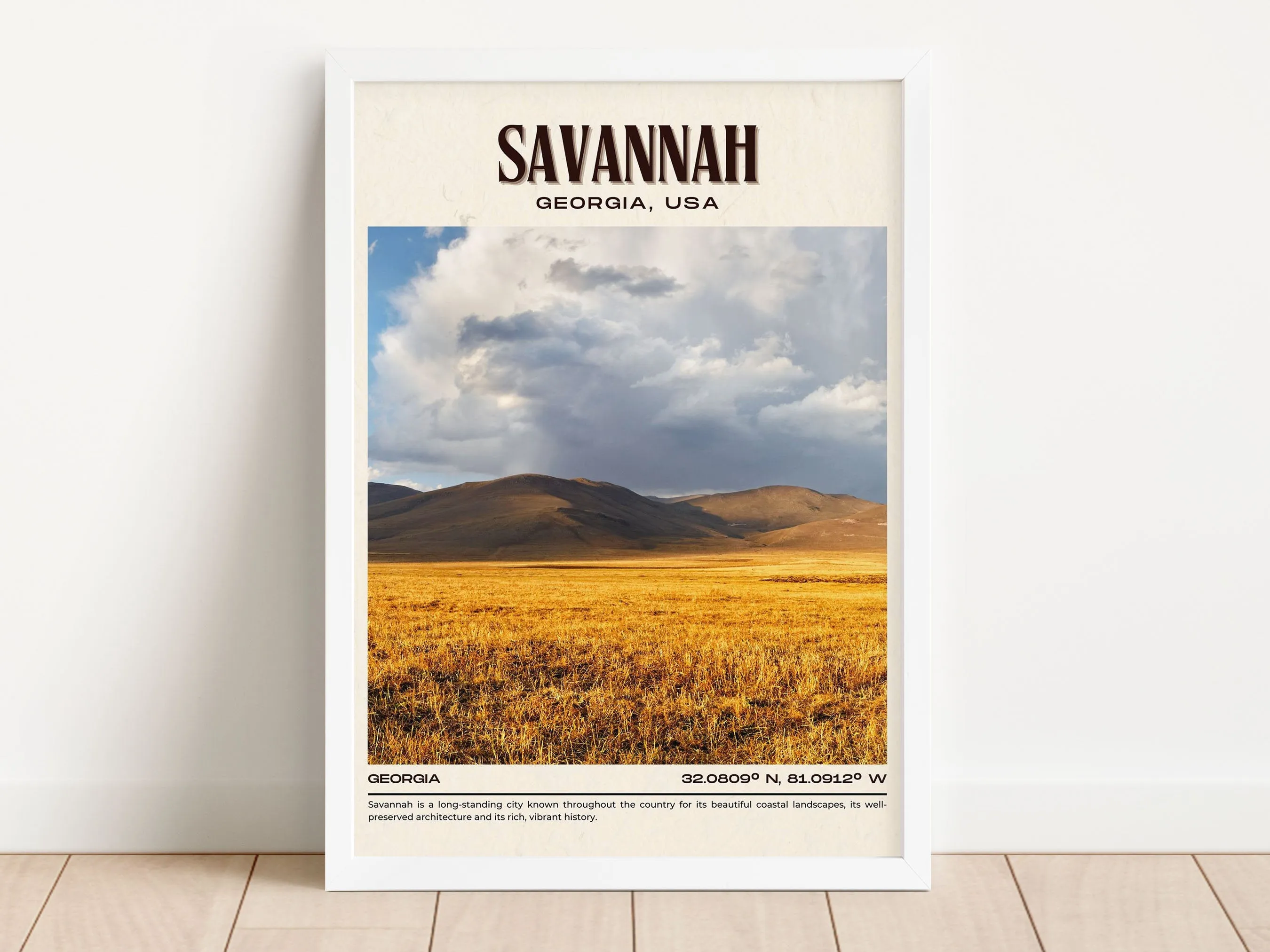 Savannah Vintage Wall Art, Georgia, USA