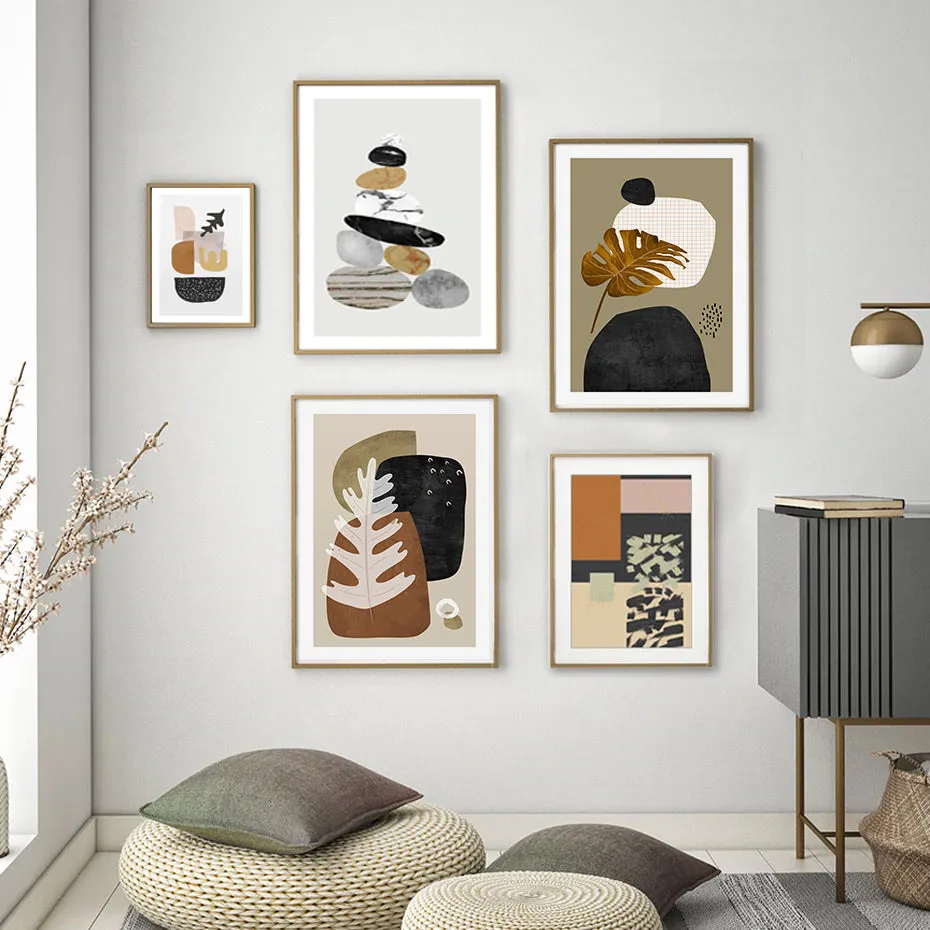 Scandinavia Abstract Geometric Canvas