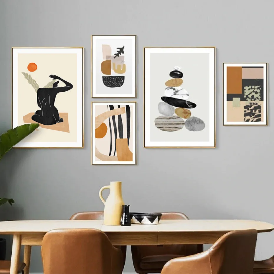 Scandinavia Abstract Geometric Canvas