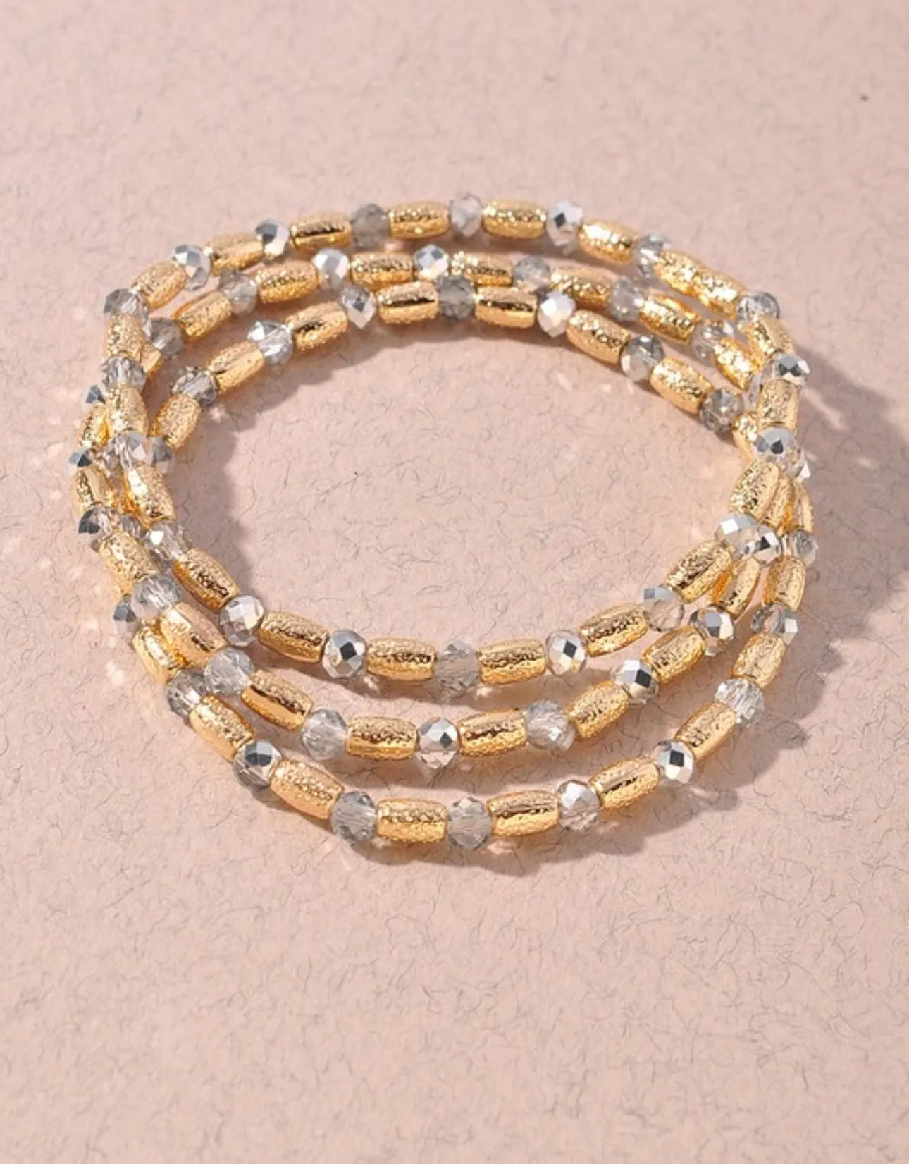 Set of 3 Lightweight Beaded Bracelets- 3 Colors