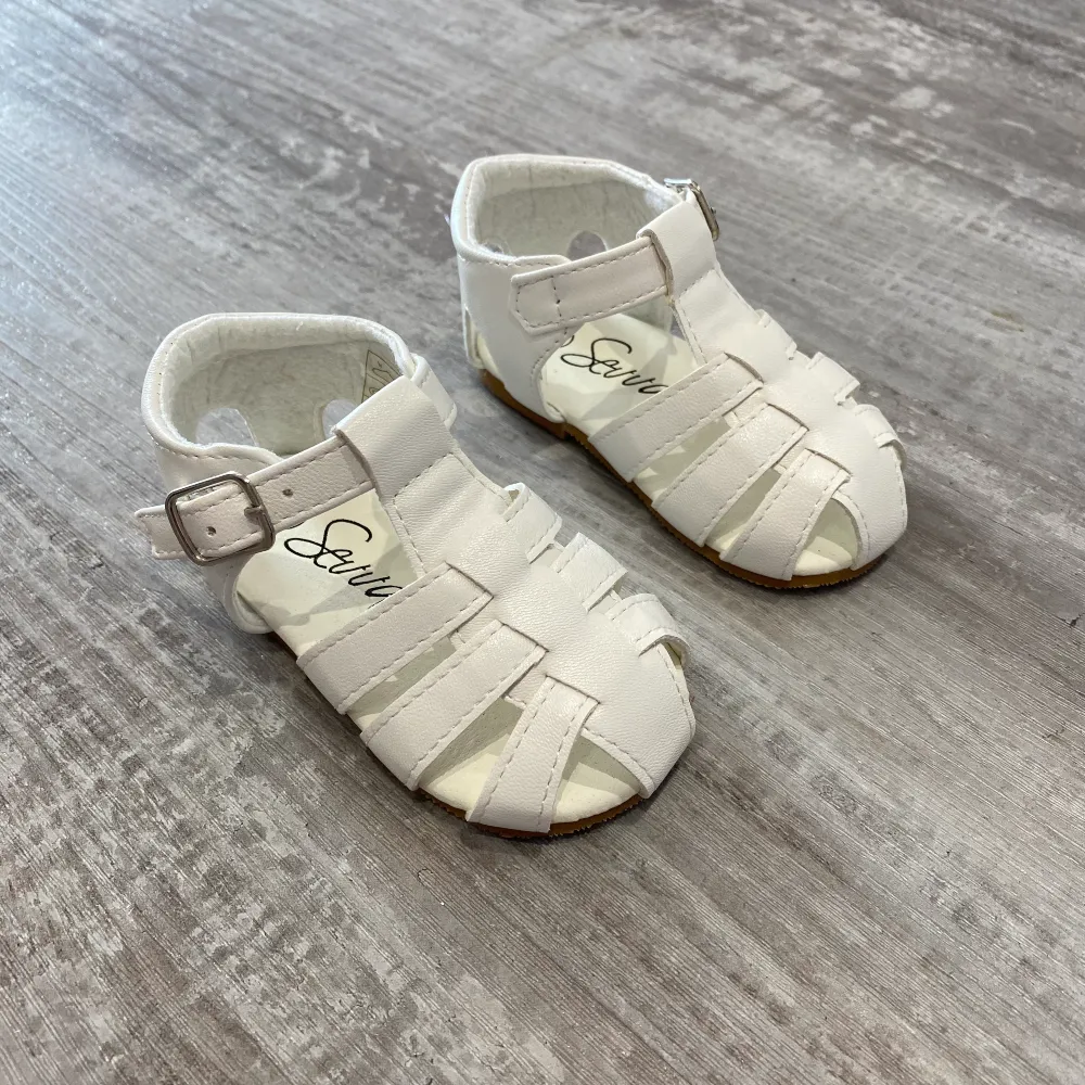 Sevva White Leather Sandals