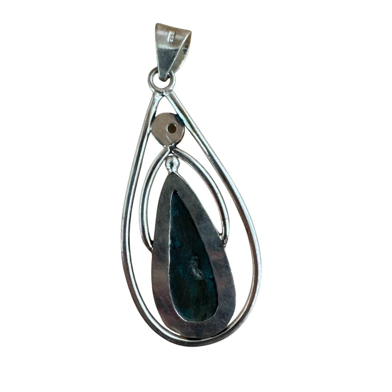 Shattuckite & Pearl Solid 925 Sterling Silver Pendant