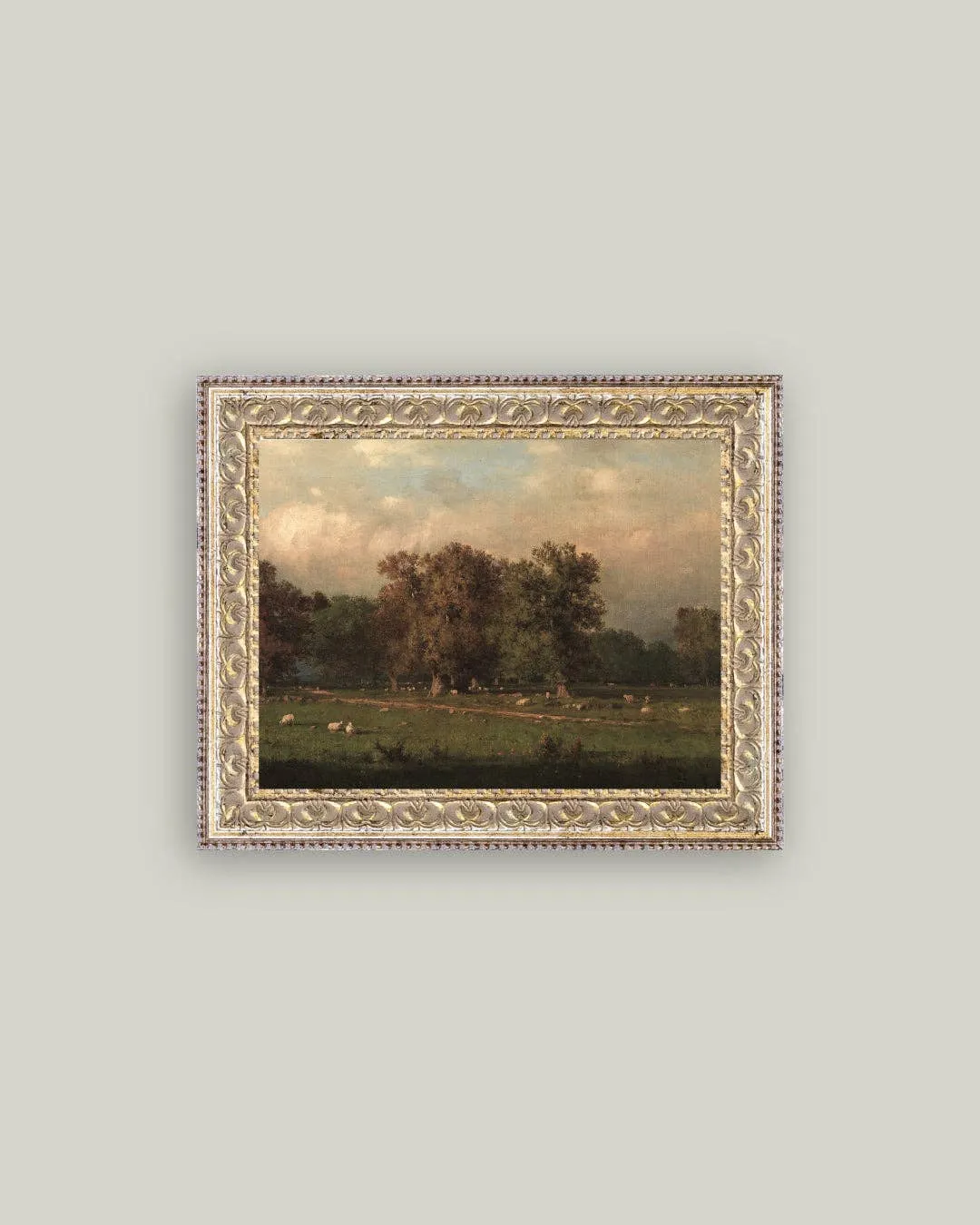 Sheep Farm Framed Antique Art