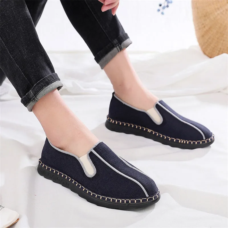 Simple Cozy Cotton Linen Slip-On Flats for Men