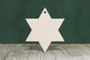 Six point star wooden craft cut out - plywood