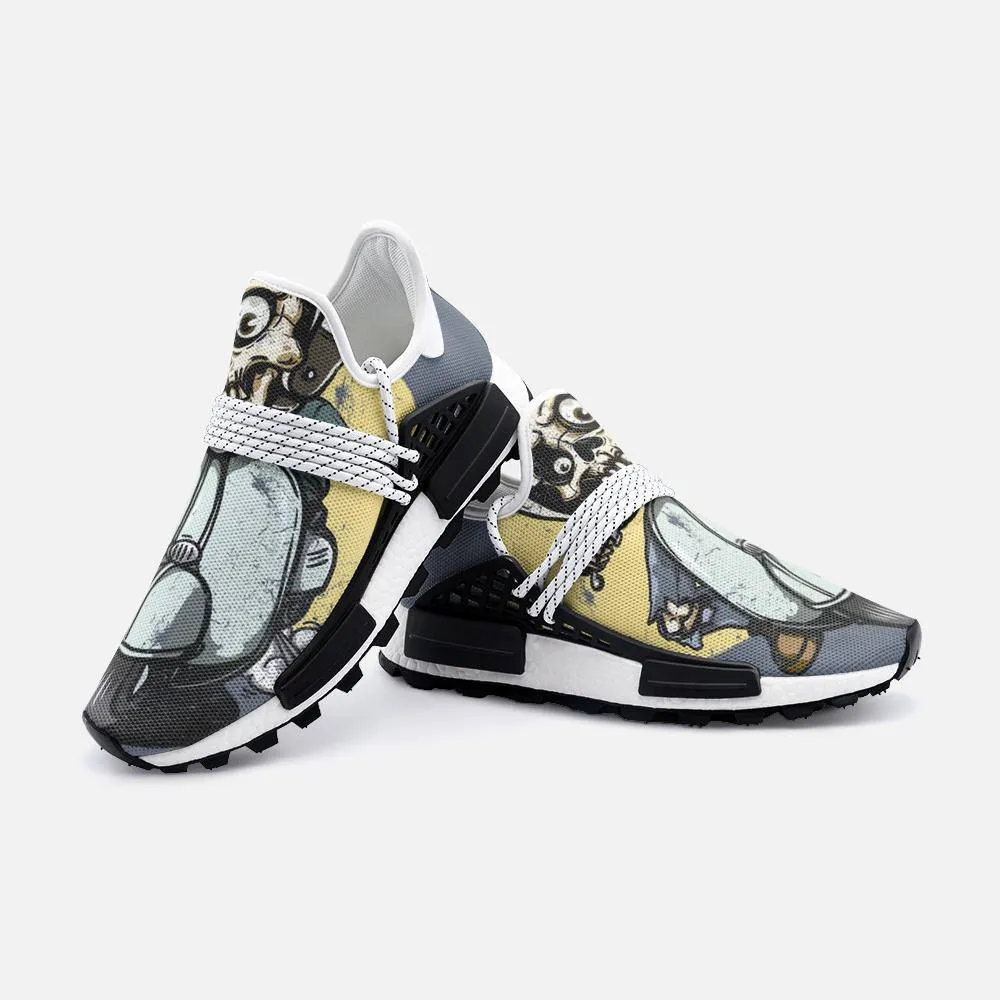skeleton riding motorbike Unisex Lightweight Custom shoes