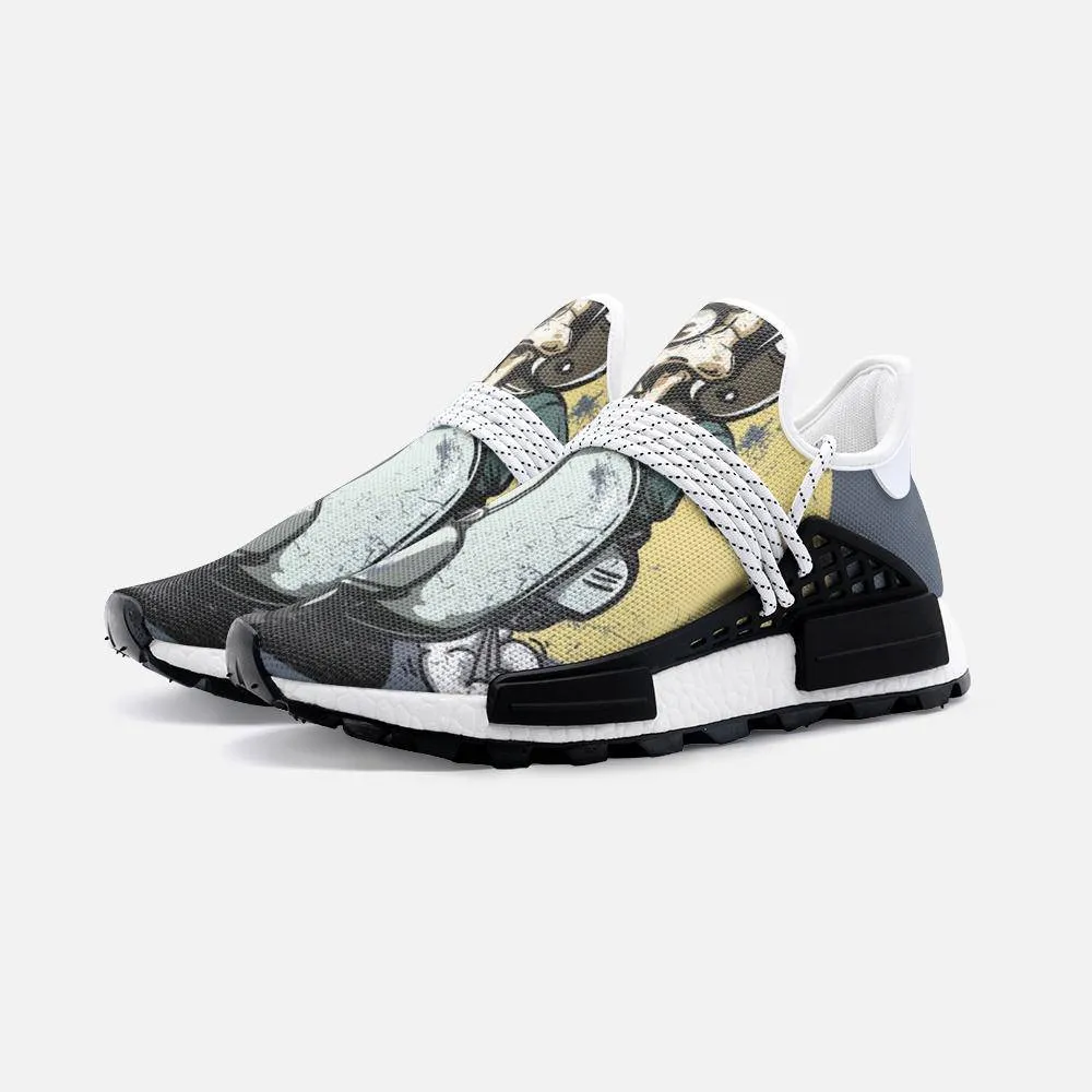 skeleton riding motorbike Unisex Lightweight Custom shoes