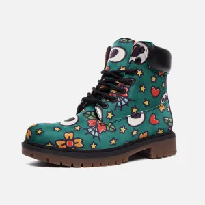 Skull and heart Casual Leather Lightweight boots TB