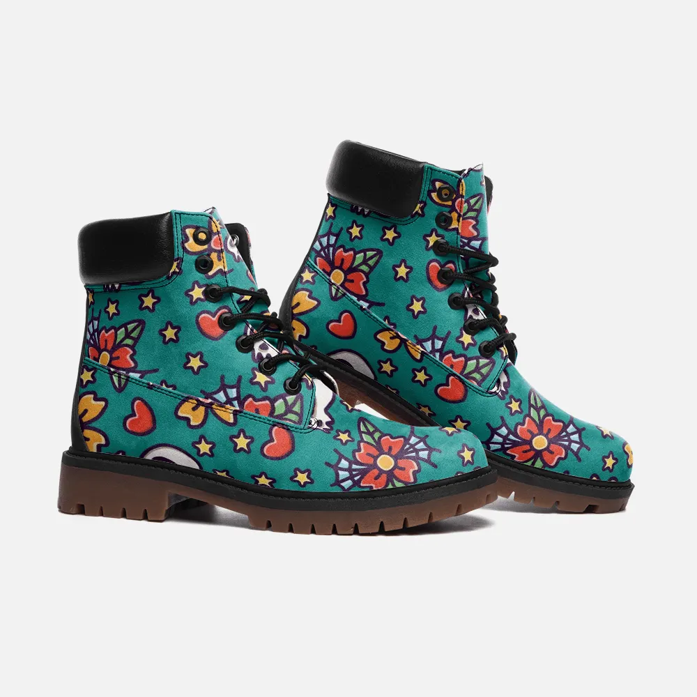 Skull and heart Casual Leather Lightweight boots TB
