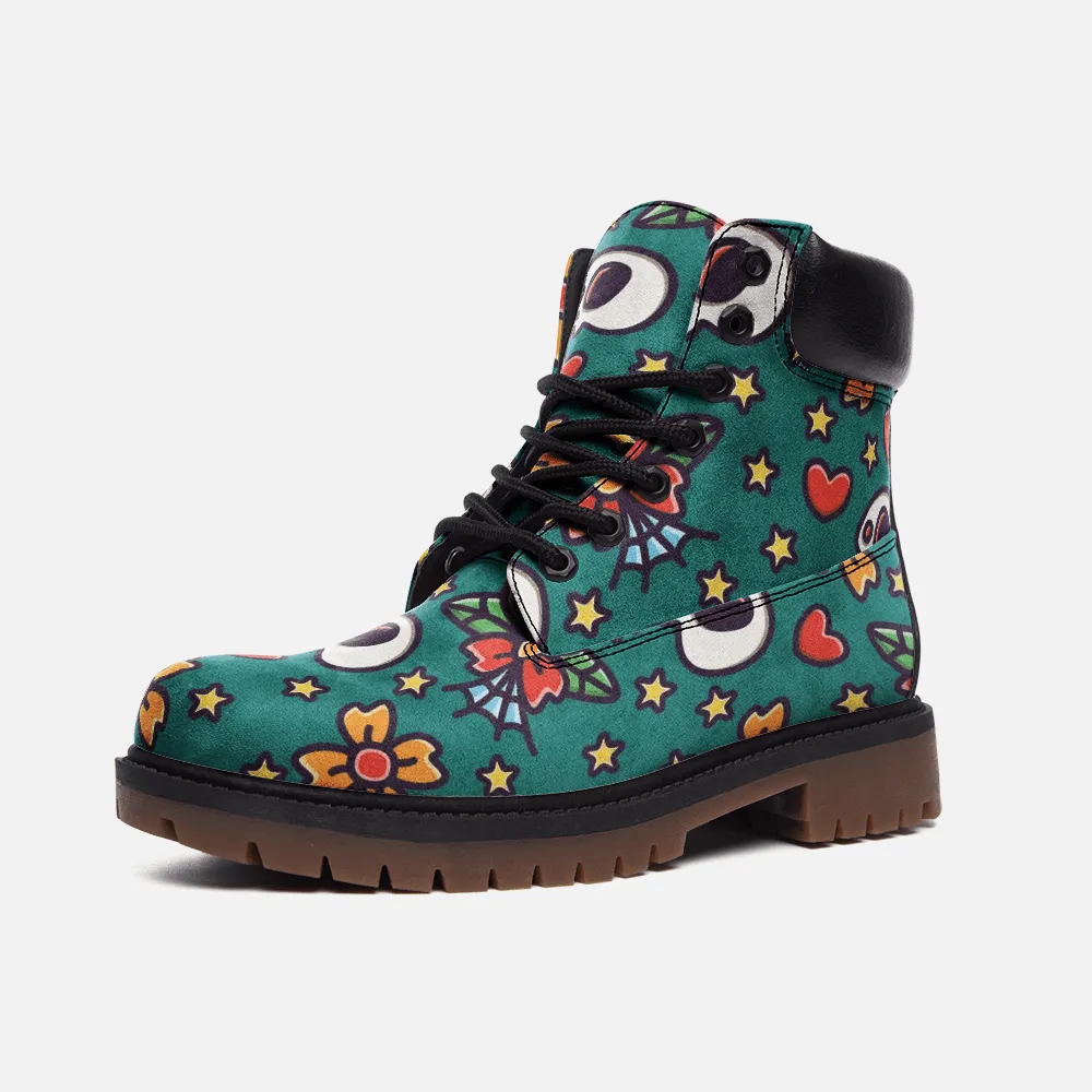 Skull and heart Casual Leather Lightweight boots TB