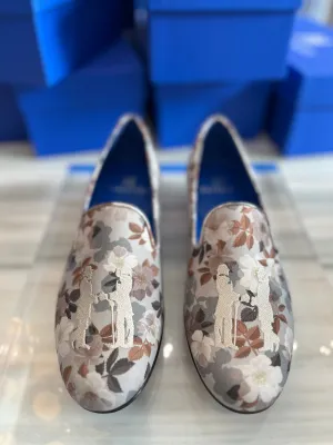 Slipper in Liberty Floral with Ivory Logo