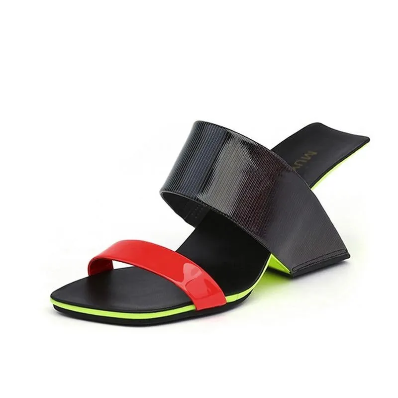 Slippers Women Summer Strange High Heels Mixed Colors Wedges Shoes for Women Comfortable Women's Shoes plus size