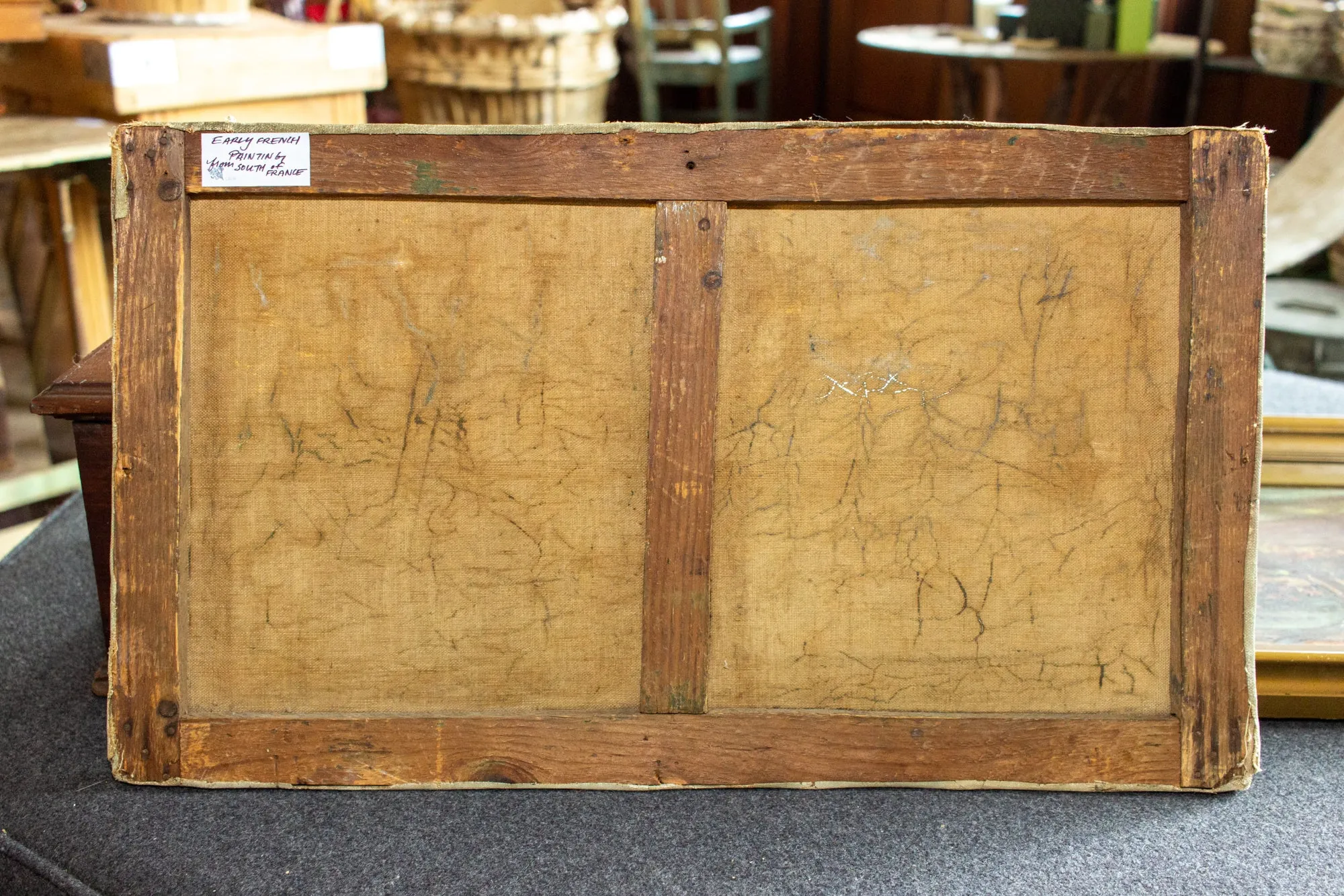 Small Early French Painting | Unframed 21x12
