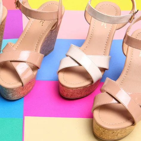 Small Size Patent Wedge Heel Sandals BS225