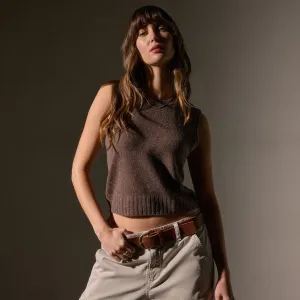 Soft Featherweight Cashmere Vest - Brown Stone