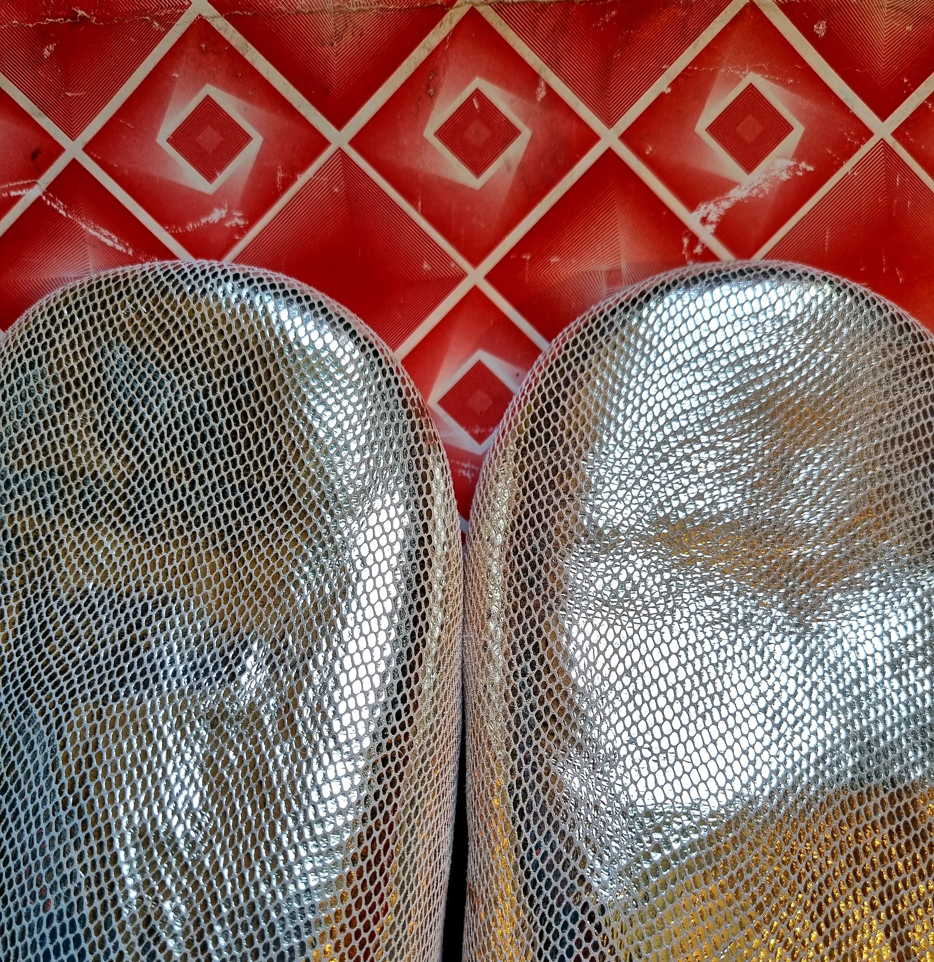 Soft leather metallic slippers .. size 41